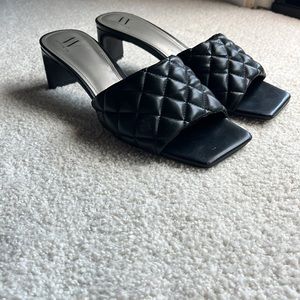 Black Worthington Open-toed Heels - Size 9
